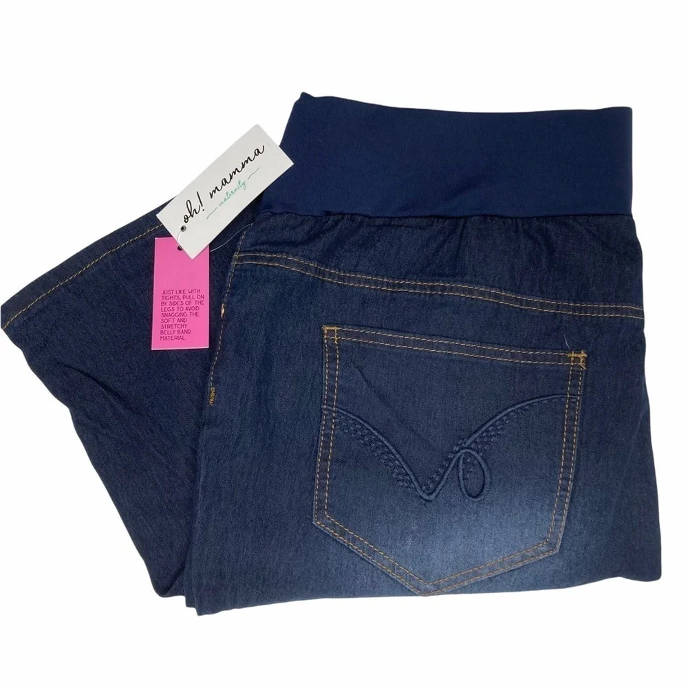 NWT Oh! Mamma Dark Wash Maternity Jean
